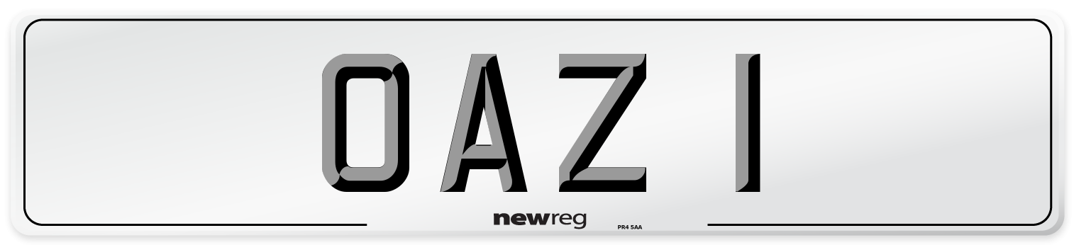 OAZ 1 Number Plate from New Reg
